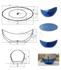BESCO Wanna wolnostojąca Axya Blue Wave 180x80 maskownica czarny matt #WAA-180-BWB